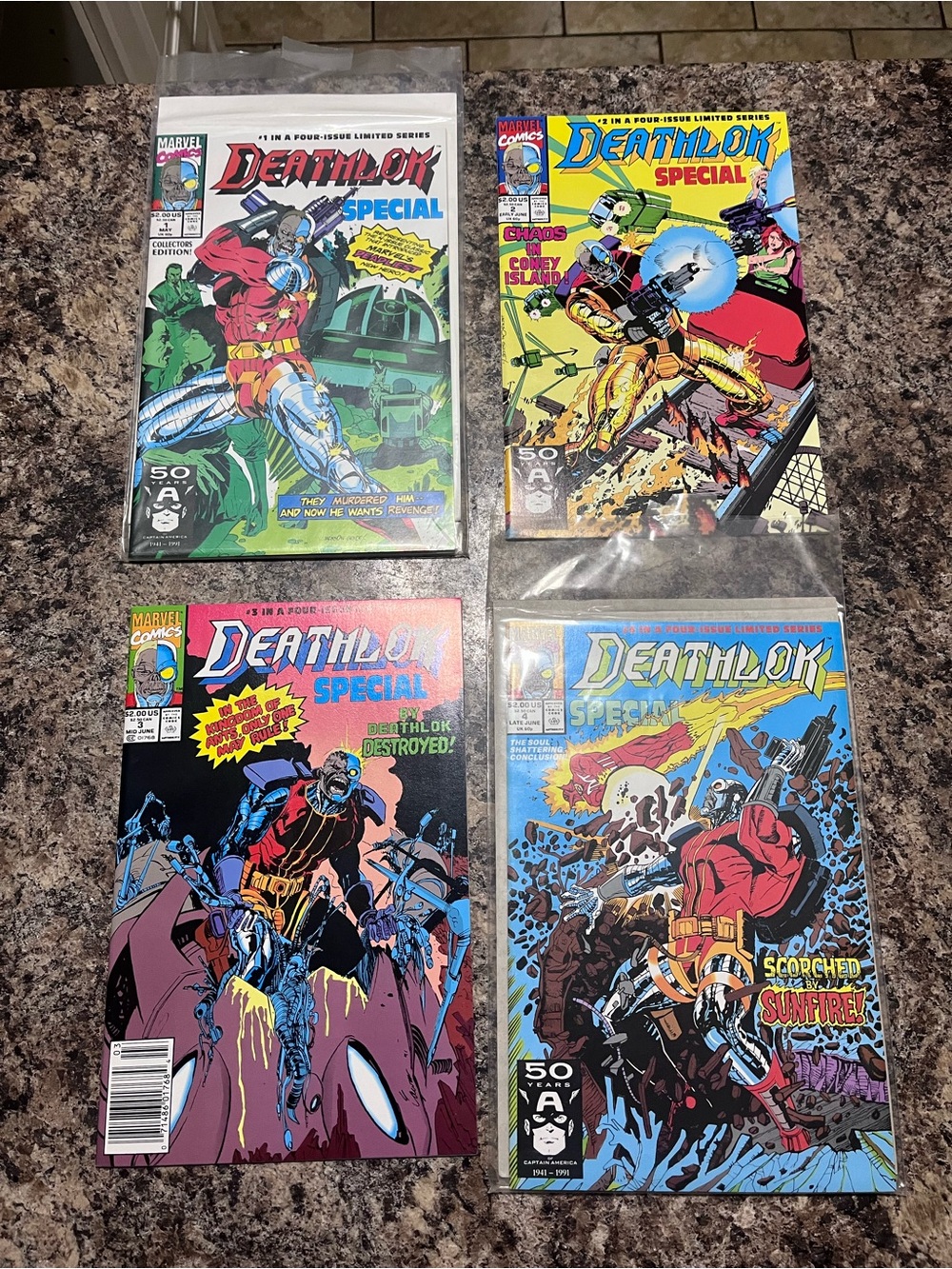 Marvel Deathlok Special Comics - Red, Blue, Yellow & Black Covers (Set of 4)